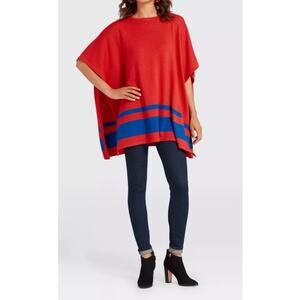Draper James Wool Blend Poncho Spirit Sweater Cape One Sized